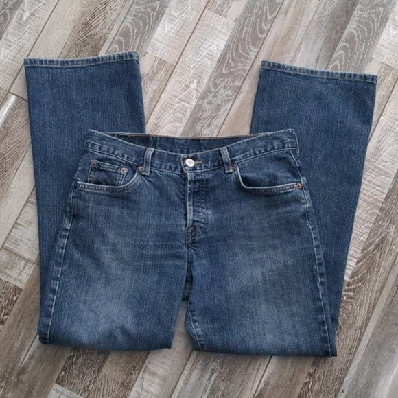 Lucky Brand Dungarees Button Fly Flare Denim Jeans Y2K Retro Vibes size 28/6 - Picture 10 of 10